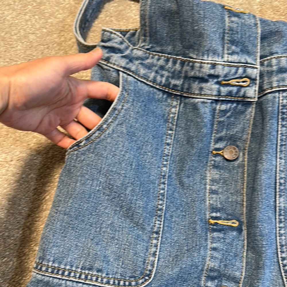 Denim Button-Front Overall Dress - Picture 8 of 8